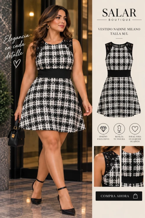 VESTIDO ELEGANTE – NADINE MILANO – TALLA M/L